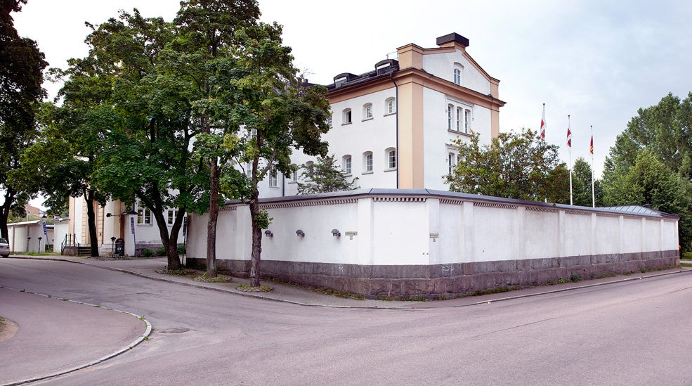 The facade of the old Varmland prison - now Hotel Bilan in Karlstad