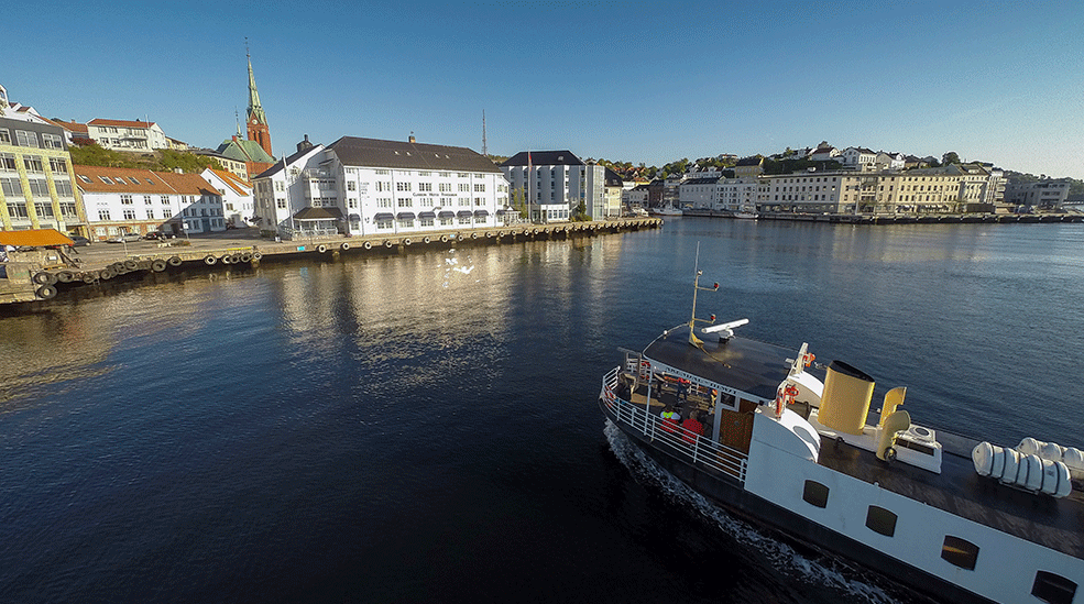 The nearby attractions include the cathedral and harbour at Tyholmen Hotel in Arendal