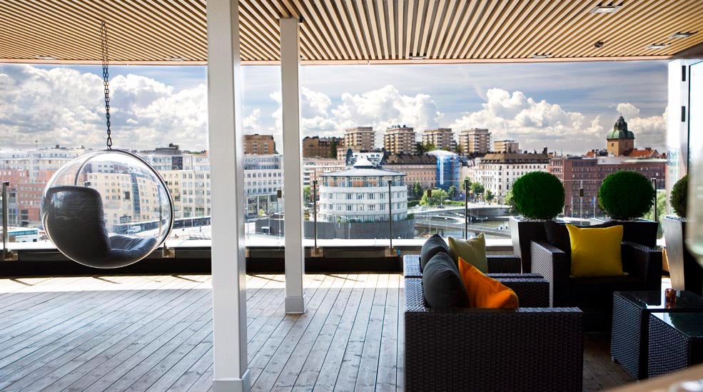Experience the impressive spa bar and the amazing view of the city at Sign Hotel in Stockholm