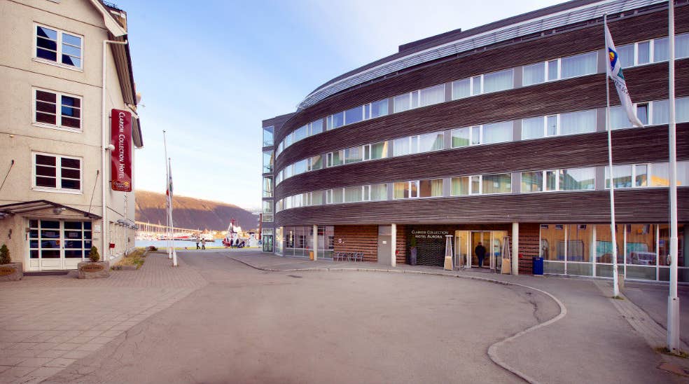 The Aurora Hotel front by the inlet in Tromso