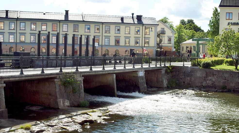 Amazing view at the river running through Eskilstuna by Bolinder Munktell Hotel