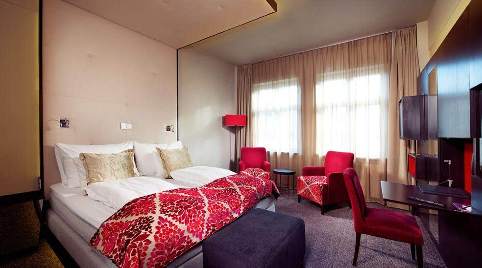 Spacious and well-furnished superior double room at Folketeateret Hotel in Oslo