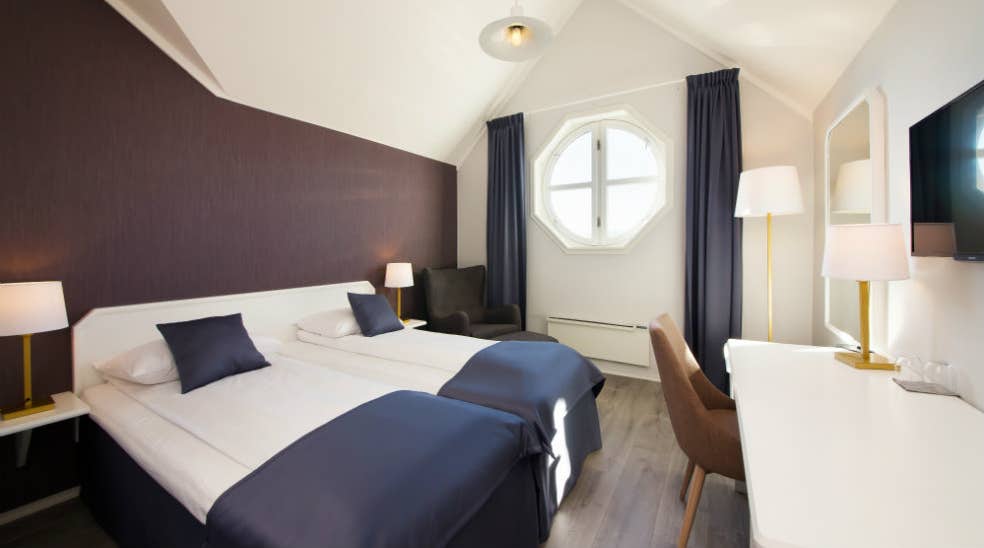 Beds in a Standard double room at Clarion Collection Hotel Grand Gjøvik in Norway
