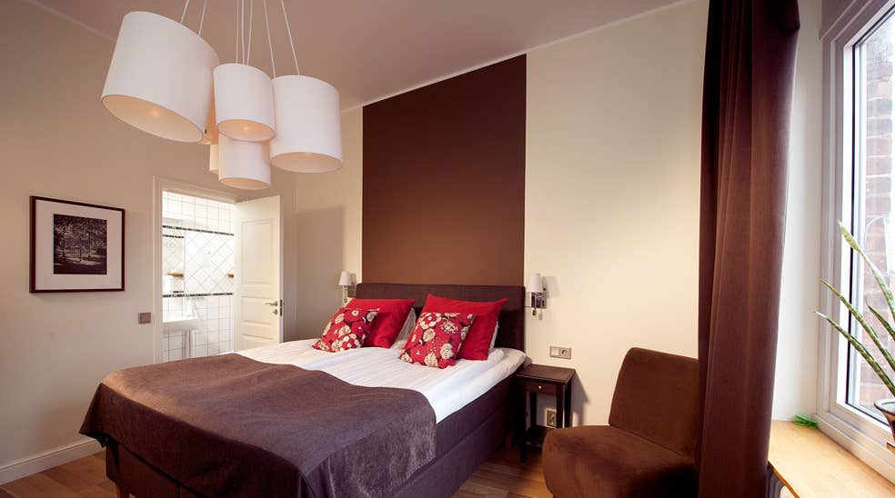 Large and bright superior double room at Norre Park Hotel in Halmstad