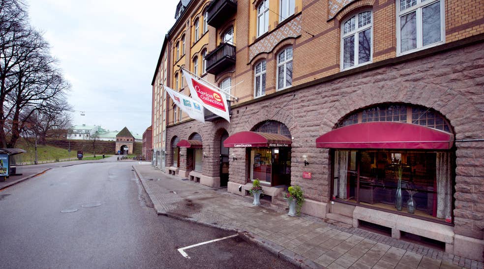 The facade and location of the Norre Park Hotel in Halmstad
