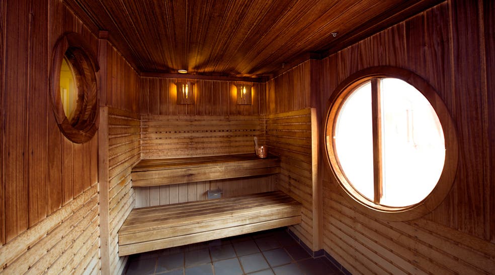 Tranquil traditional sauna at Uman Hotel in Umea