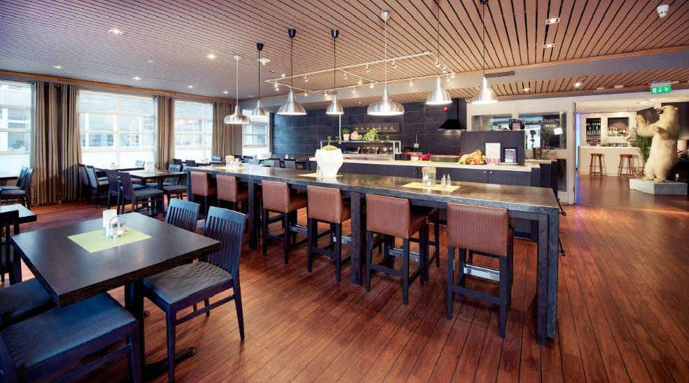 Spacious buffet area at With Hotel in Tromso 