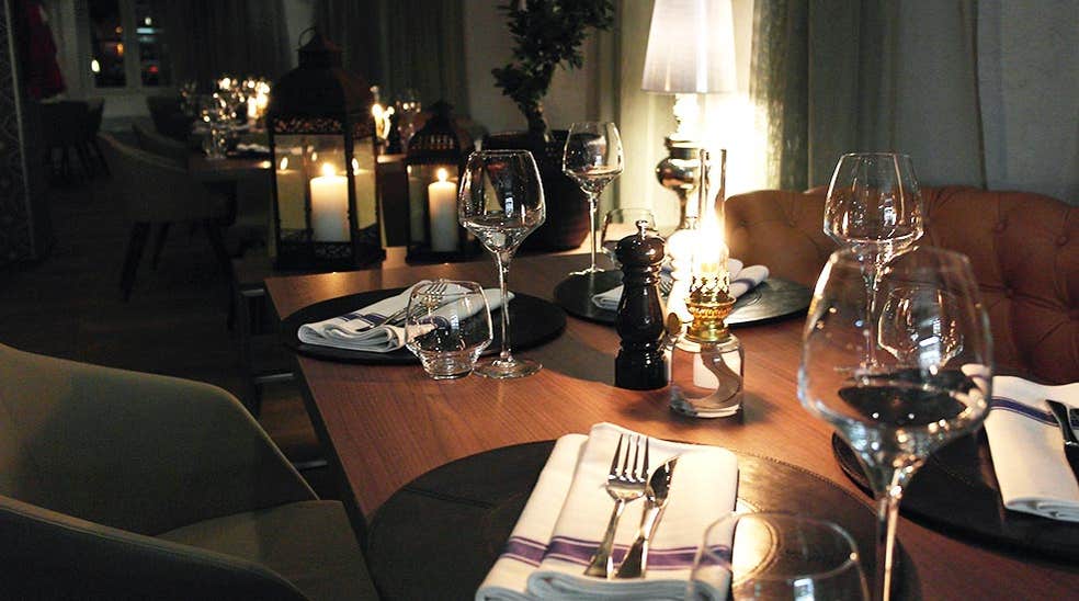Enjoy the delicious food and top quality interior in the restaurant at Admiral Hotel in Bergen