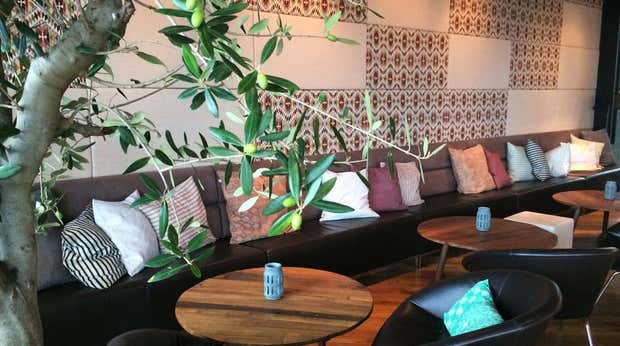 The trendy and comfortable hotel lounge at Bergen Airport Hotel in Bergen