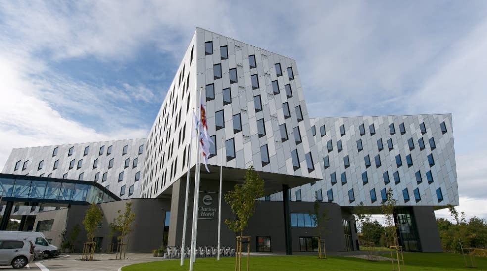 The entrance and facade of the Energy Hotel in Stavanger