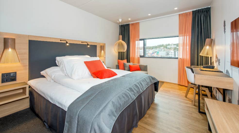 Spacious and well-furnished hotel room at The Edge Hotel in Tromso