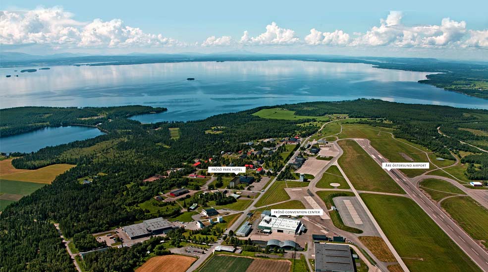 Aerial photo showing the location and nearby attractions at Quality Froso Park Hotel in Froson