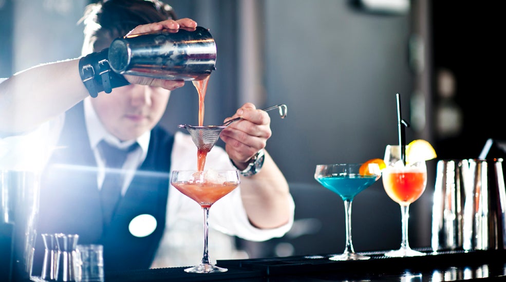 Cocktail drinks served at the bar at Norrefjell Ski & Spa Hotel in Norrefjell