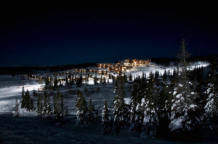 Aerial view of Norrefjell during the winter at Norrefjell Ski & Spa Hotel in Norrefjell