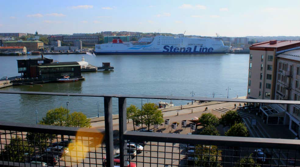 The perfect view of Gothenburg's harbour from the suite terrace at Quality Hotel 11 in Gothenburg