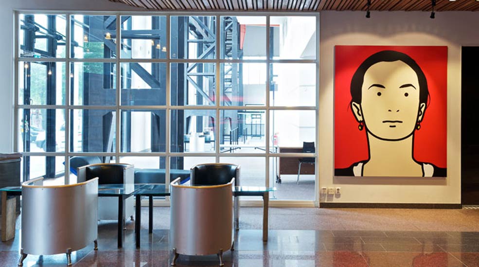 Stylish, bright and spacious hotel lobby at Quality Hotel 11 in Gothenburg