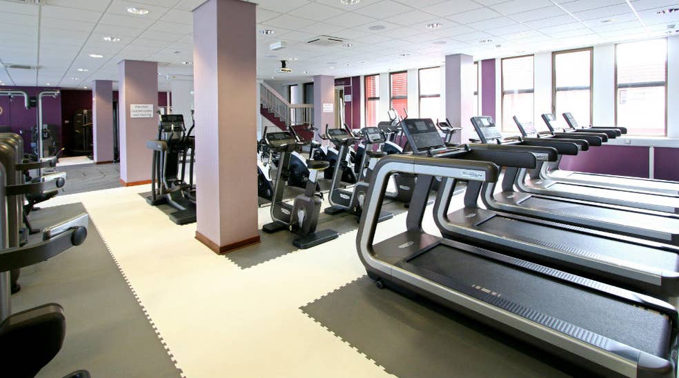 Spacious and remarkably well-equipped fitness gym at Quality Grand Hotel in Kristiansund