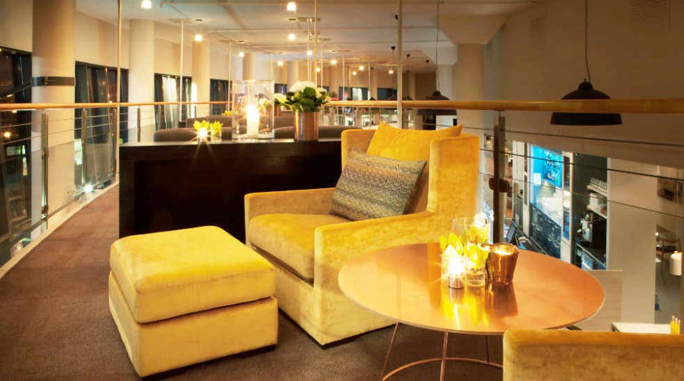 The distinctive balcony and cosy small lounge area at Quality Tonsberg Hotel
