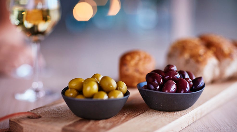 Olives as snacks at Bar X in Malmö
